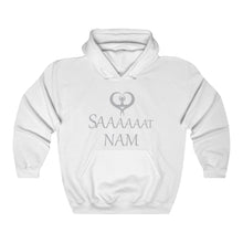 Load image into Gallery viewer, Long Sat Short Nam- Heart Hooded Sweatshirt White